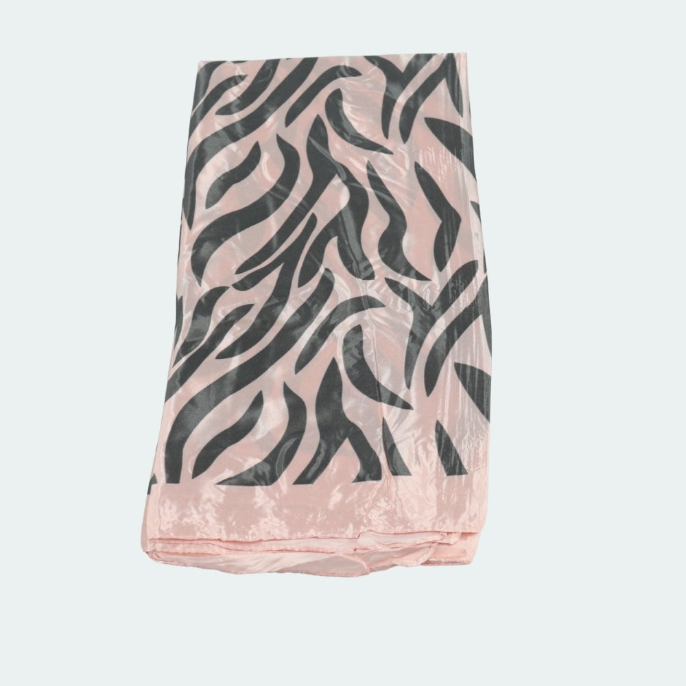 Lenço de Cetim Estampa Animal Print Rosa