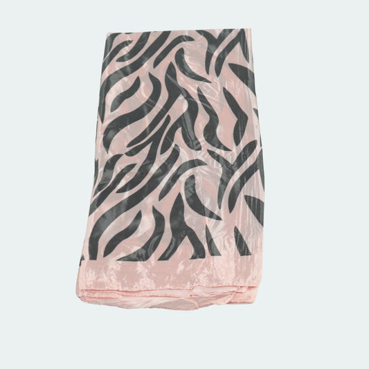 Lenço de Cetim Estampa Animal Print Rosa