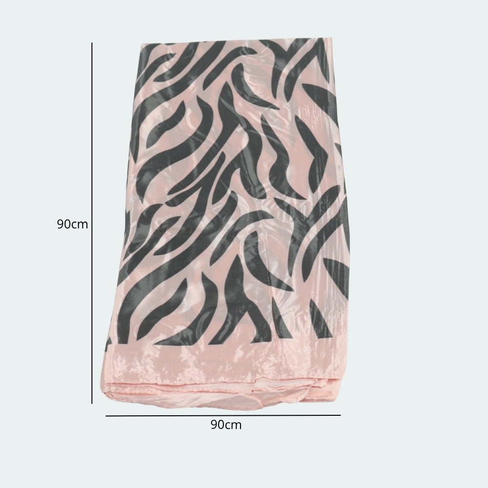 Lenço de Cetim Estampa Animal Print Rosa