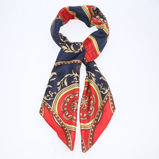 Lenço de Cetim Feminino Estampado Indiano Vermelho