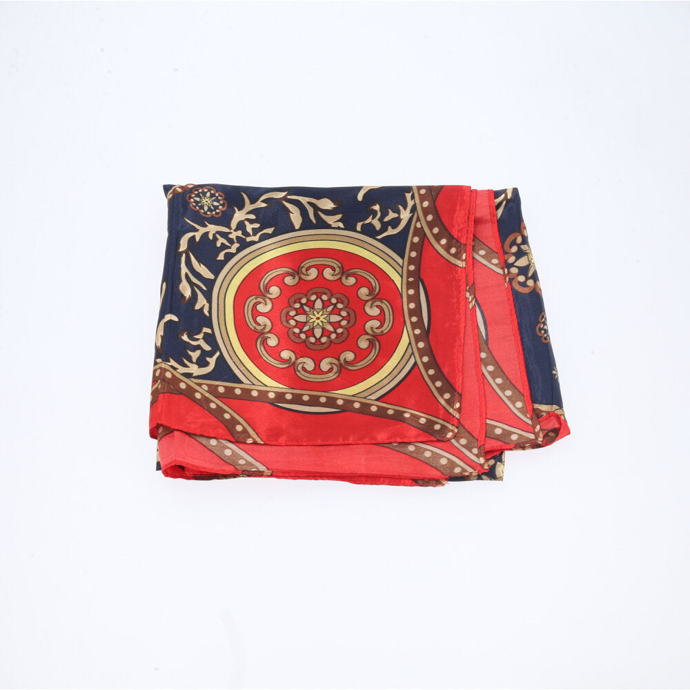 Lenço de Cetim Feminino Estampado Indiano Vermelho