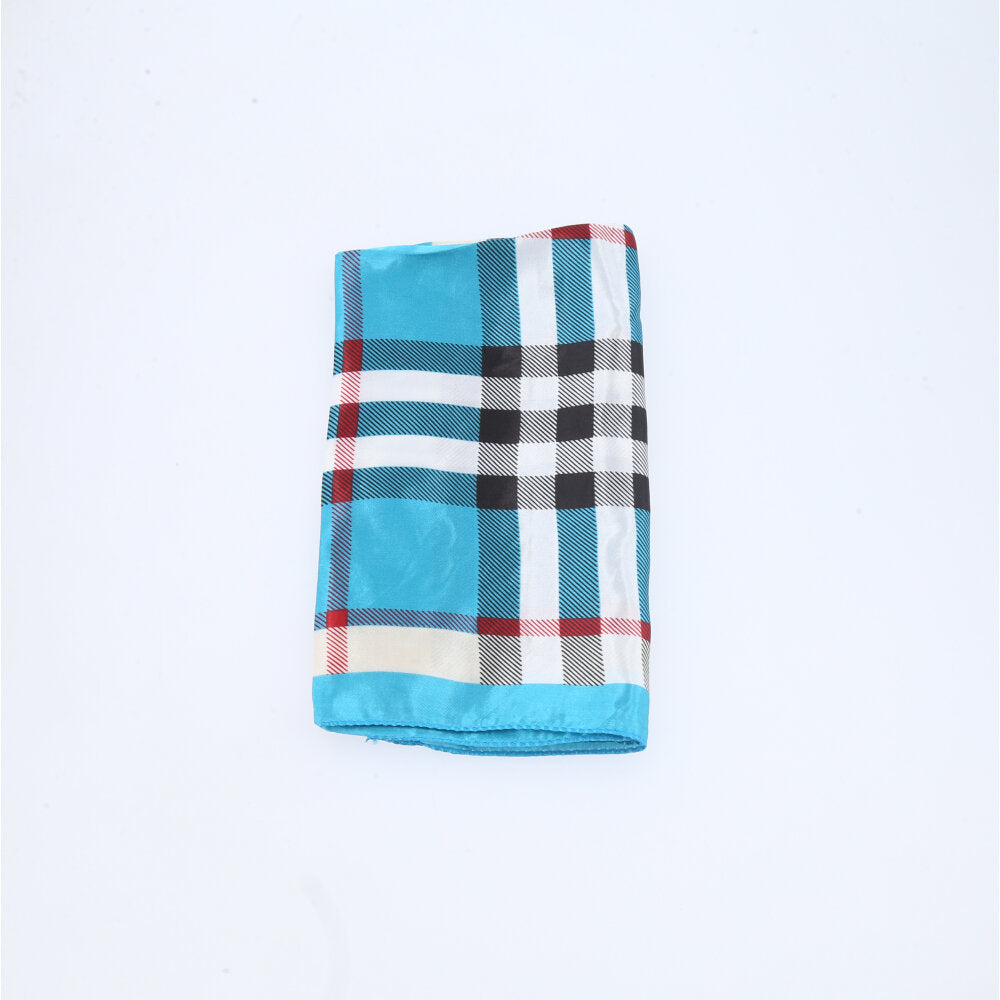 Lenço Feminino de Cetim Azul