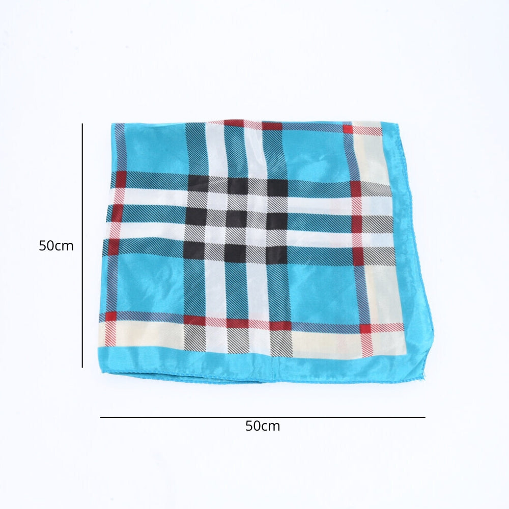 Lenço Feminino de Cetim Azul