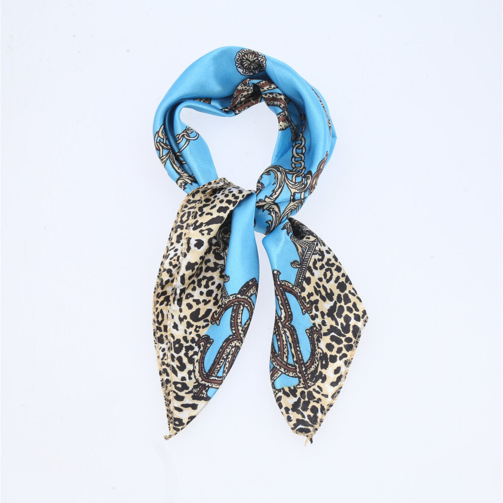 Lenço Feminino de Cetim Pequeno Azul