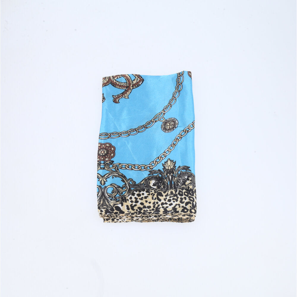 Lenço Feminino de Cetim Pequeno Azul