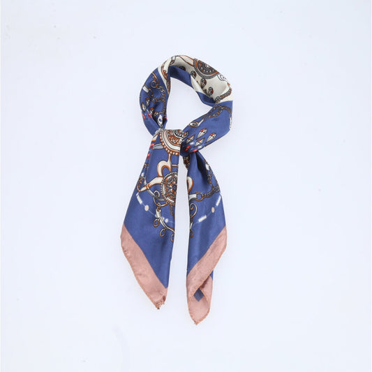 Lenço Feminino de Cetim Elegante Azul escuro
