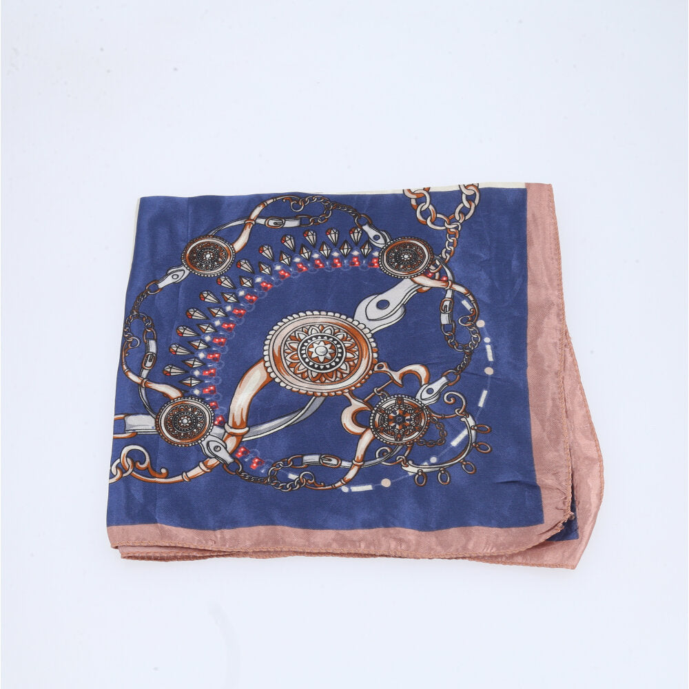 Lenço Feminino de Cetim Elegante Azul escuro
