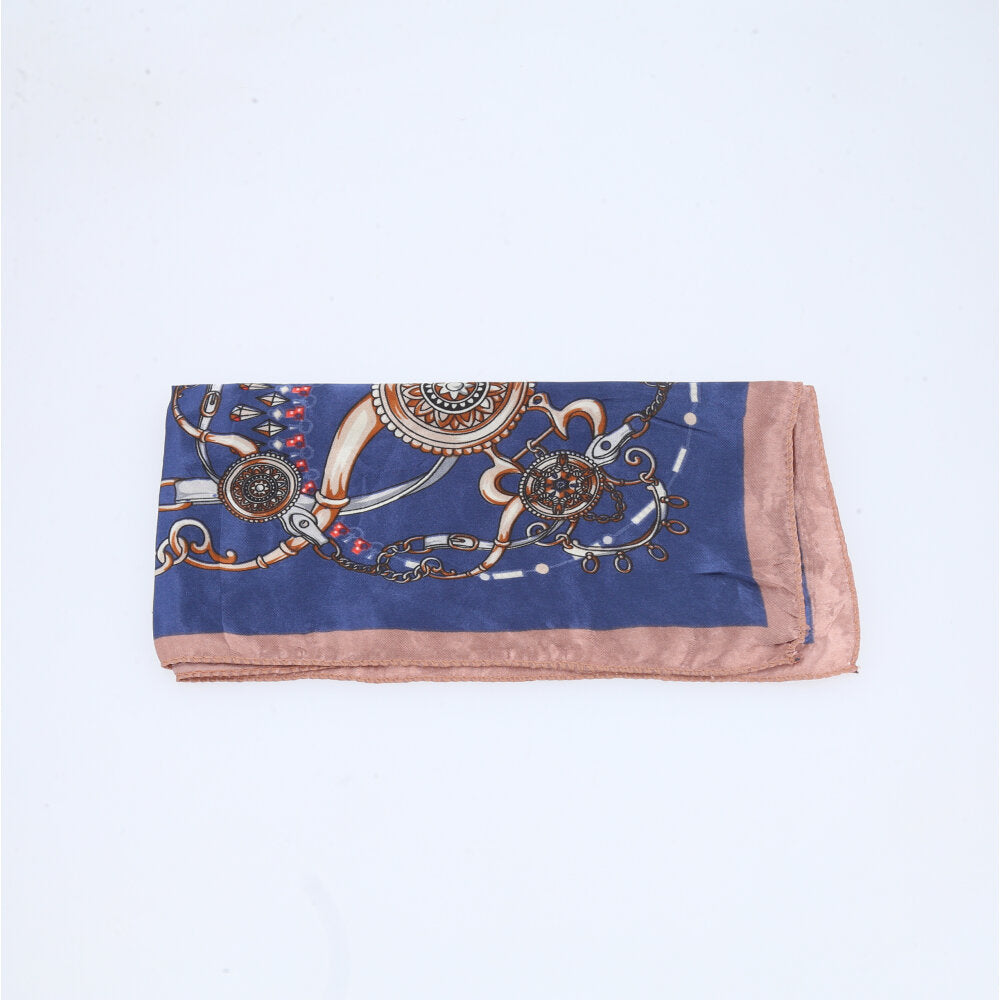 Lenço Feminino de Cetim Elegante Azul escuro