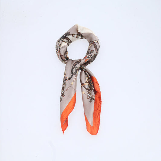 Lenço Feminino de Cetim Elegante Laranja