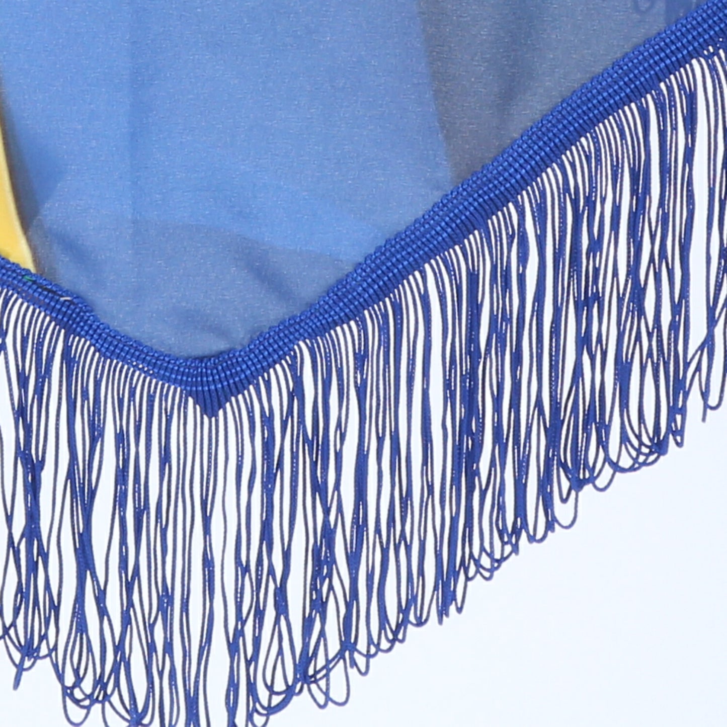 LENÇO EM TECIDO COM ESTAMPA DO BRASIL E ACABAMENTO EM FRANJA Azul
