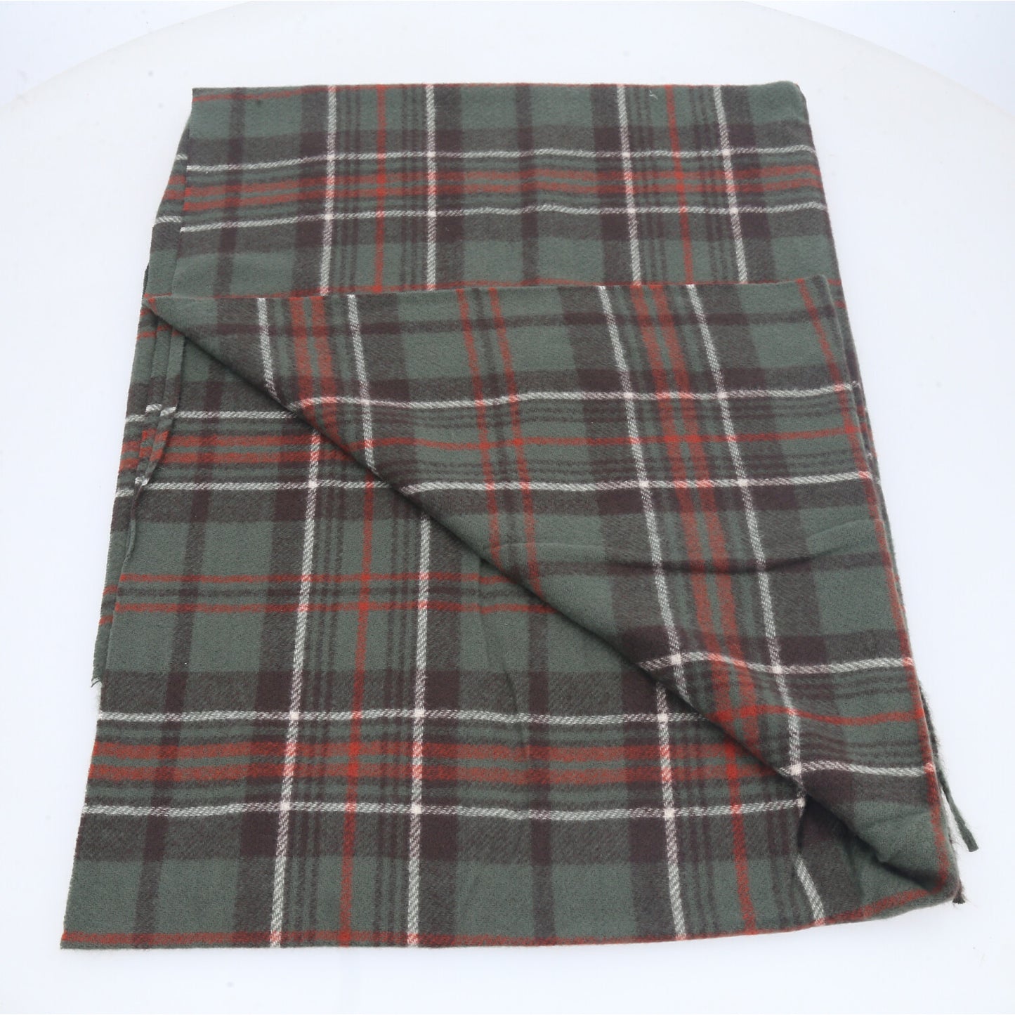 Cachecol Xadrez Feminino com Franjas Verde