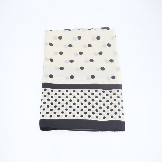 Lenço de Cetim Listrado com Poá Branco