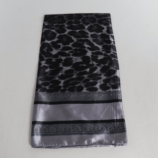 Lenço Feminino de Cetim Animal Print Onça Cinza