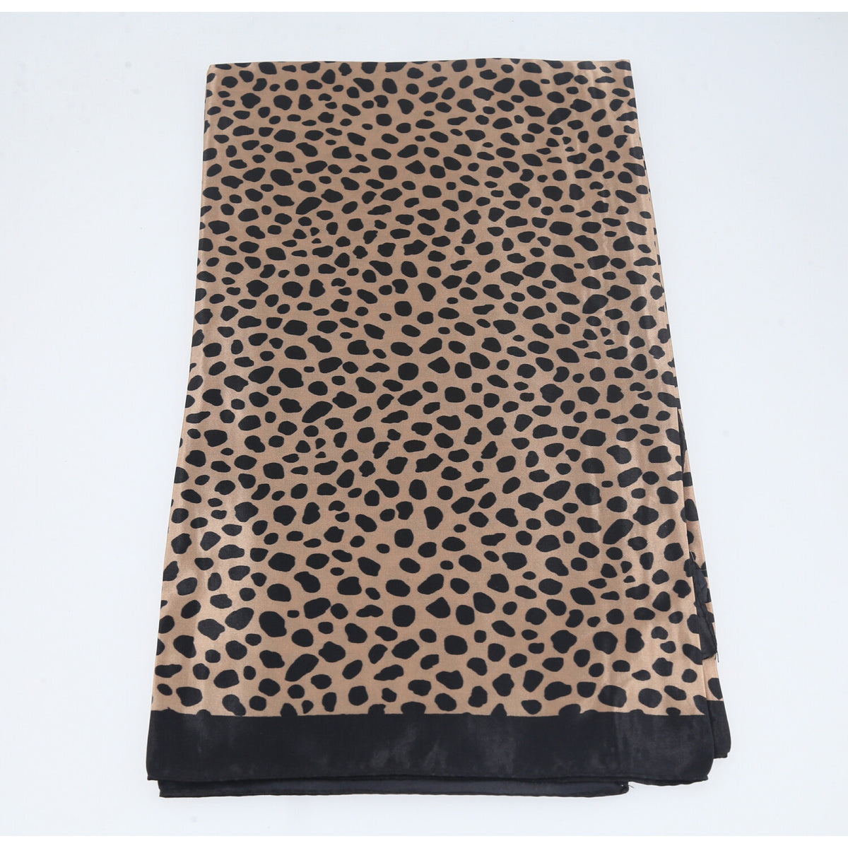 Lenço de Cetim Feminino Animal Print Bege