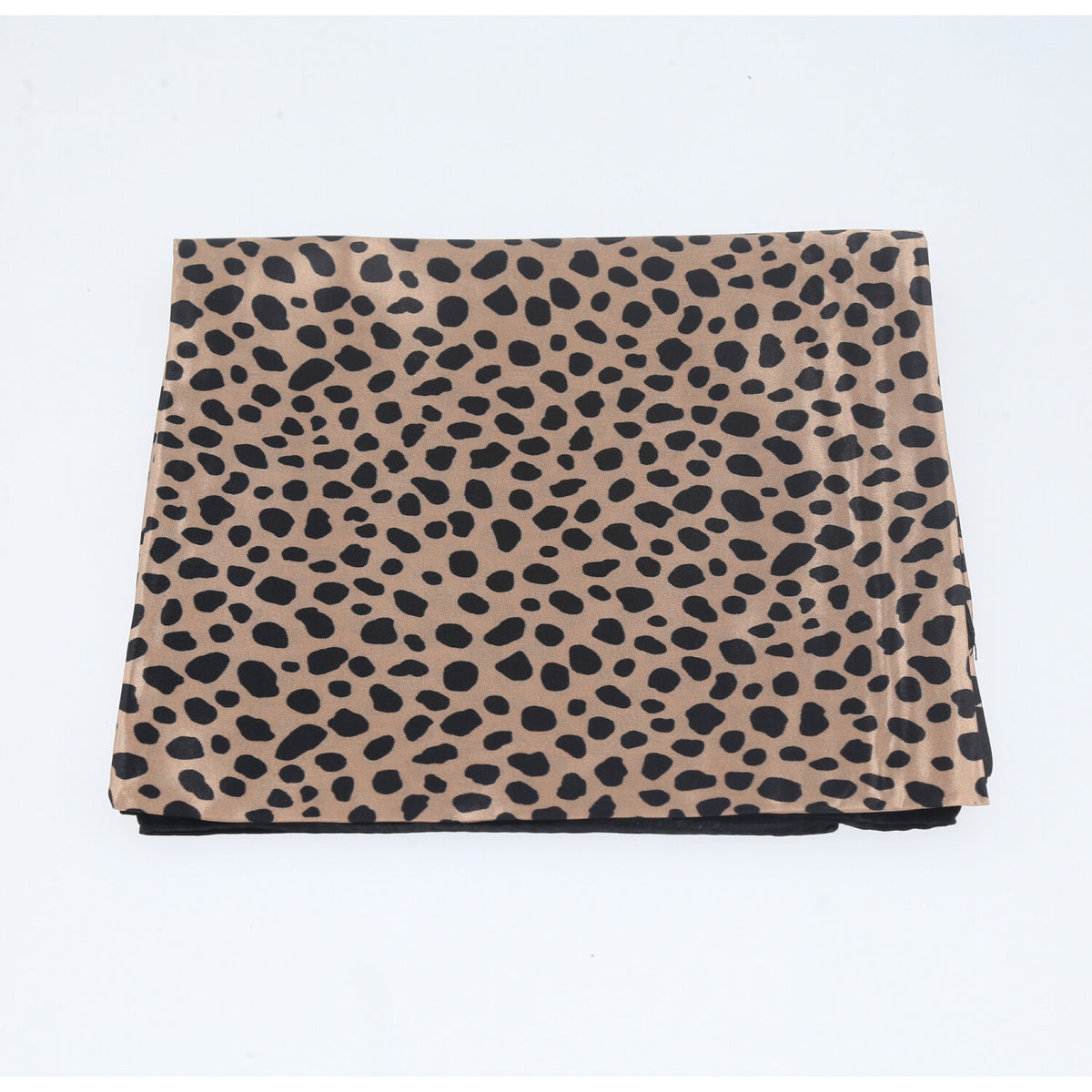 Lenço de Cetim Feminino Animal Print Bege