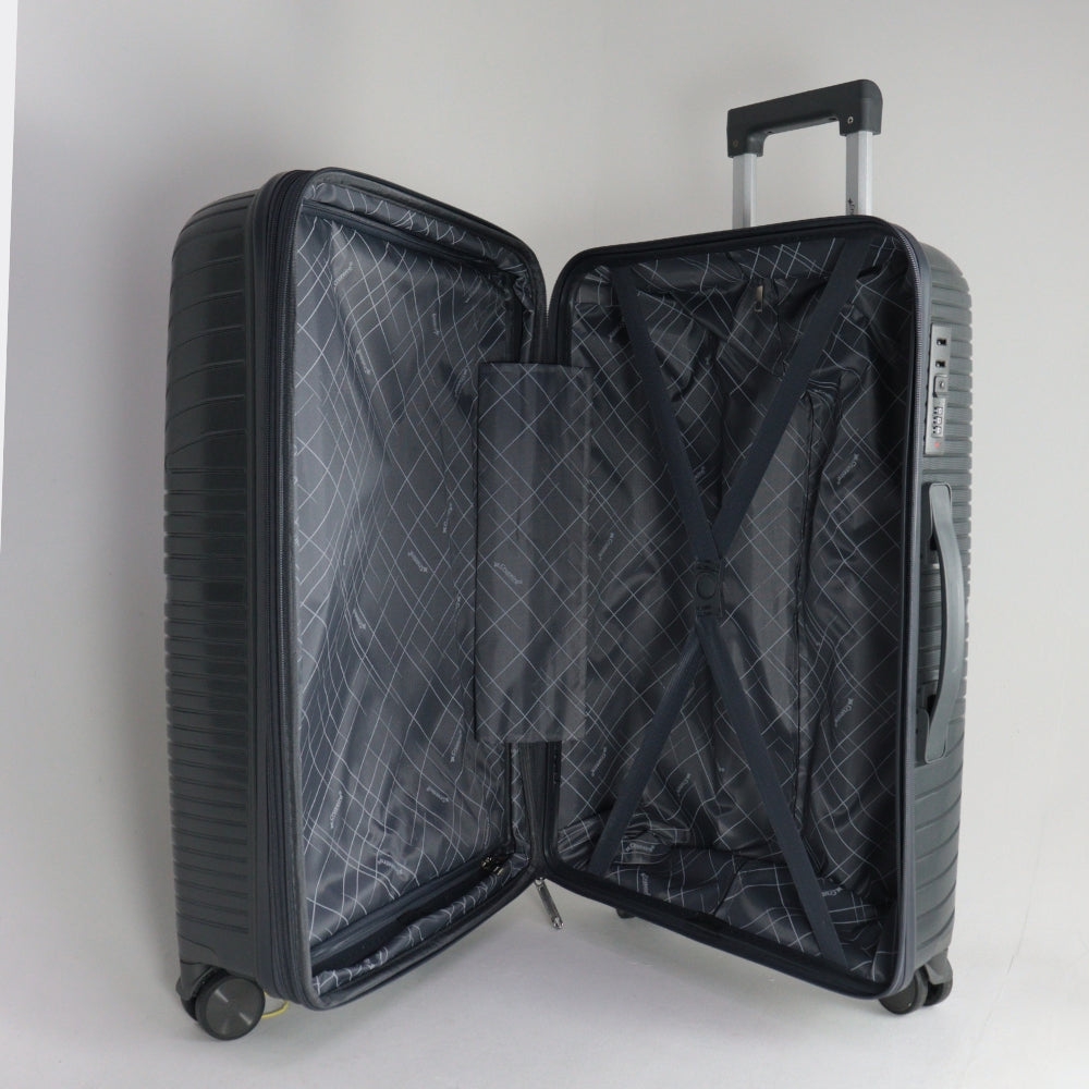 Mala Grande de Polipropileno com Expansor – Suporta Até 32kg Cinza escuro
