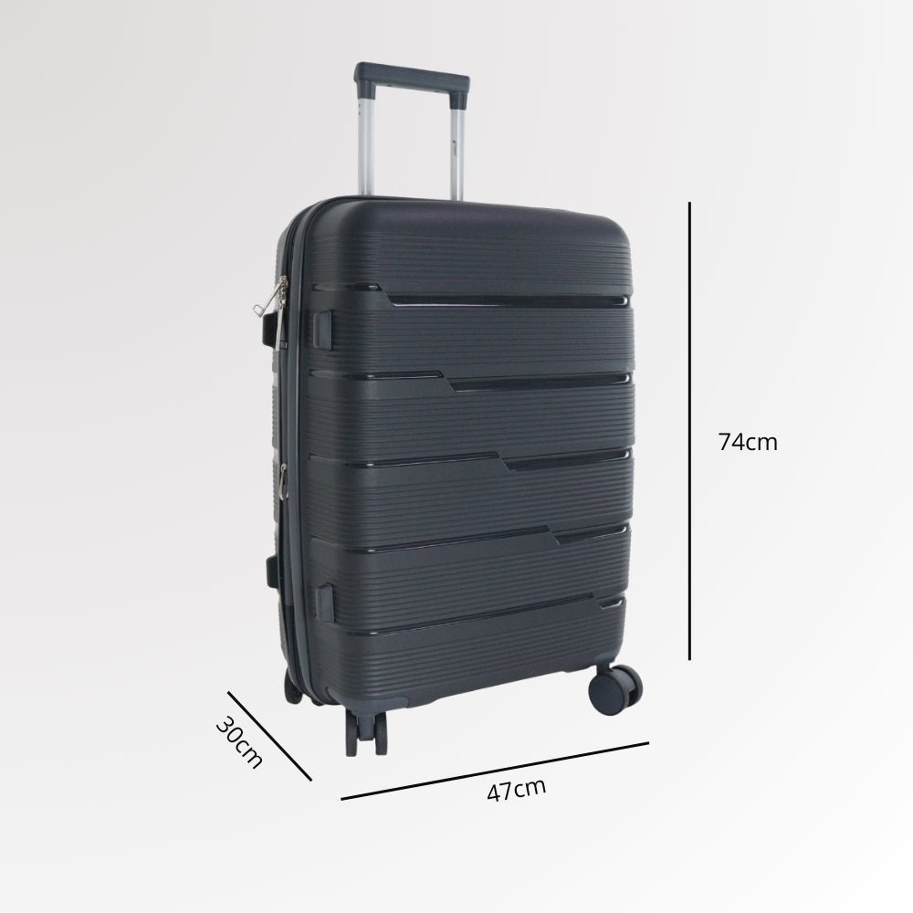 Mala Grande de Polipropileno com Expansor – Suporta Até 32kg Cinza escuro