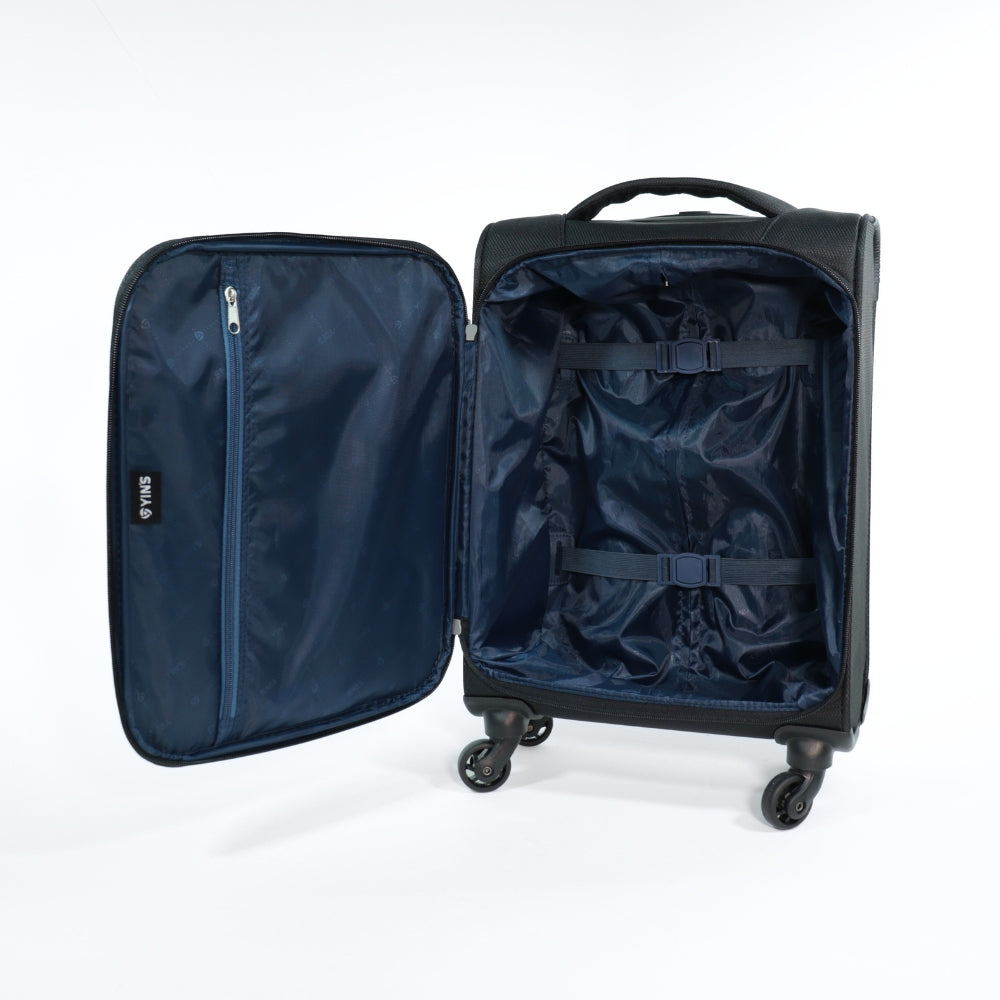 Mala de Bordo em Nylon – Leve, Resistente e com Rodas 360º 
 Preto