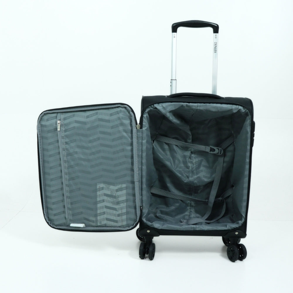 Mala de Bordo Pequena Super Leve em Tecido Preto