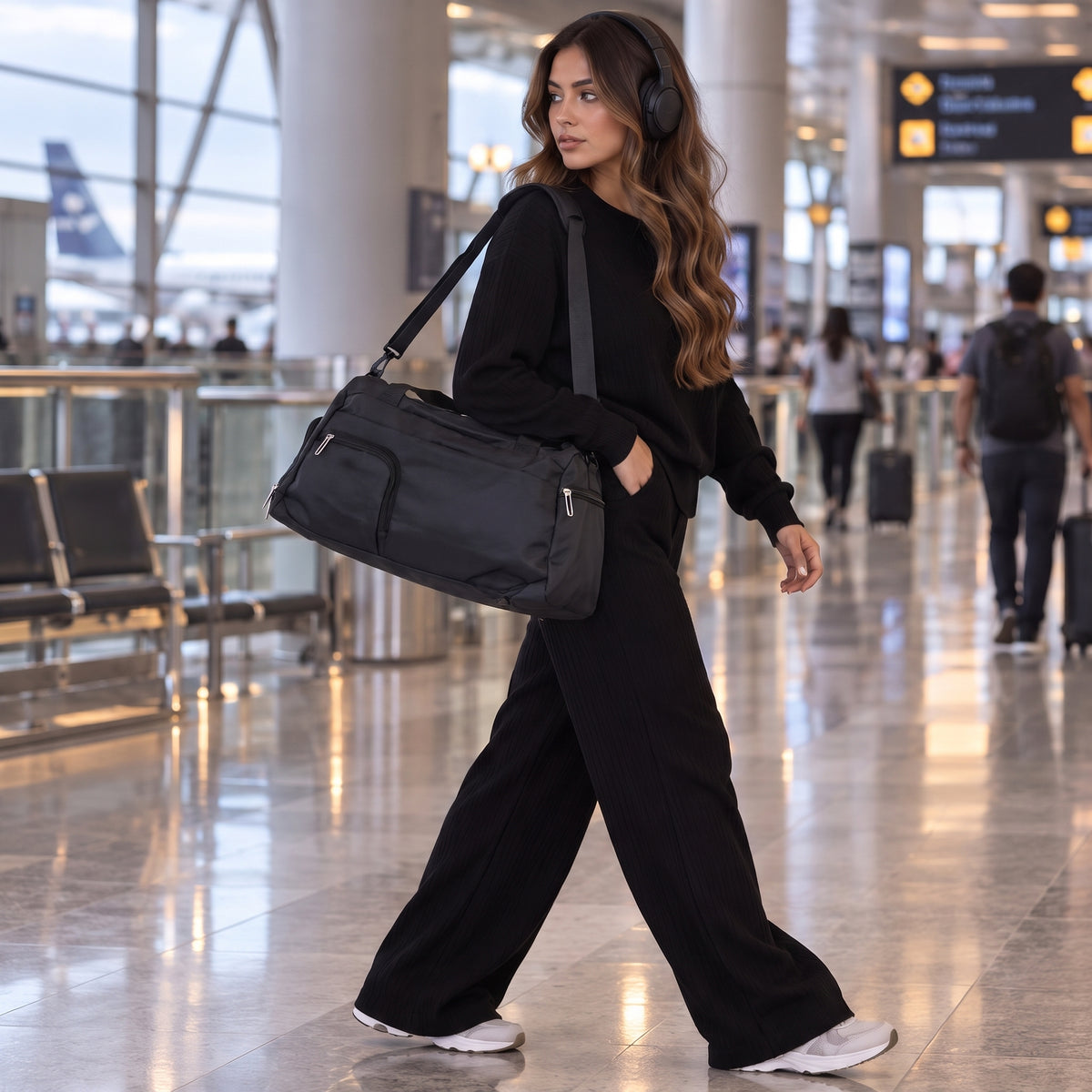 Sacola de Viagem em Nylon Preto