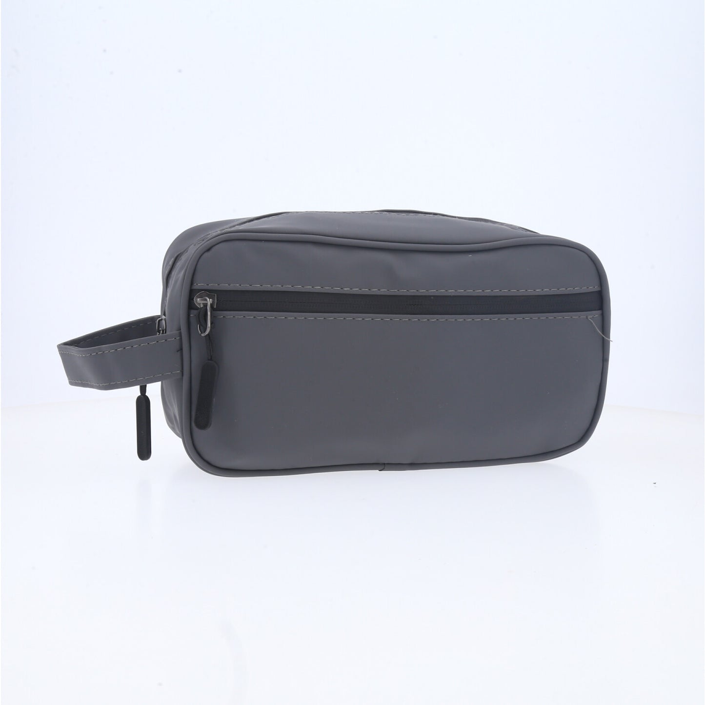 Nécessaire Masculina com Bolso Frontal e Alça Lateral Cinza