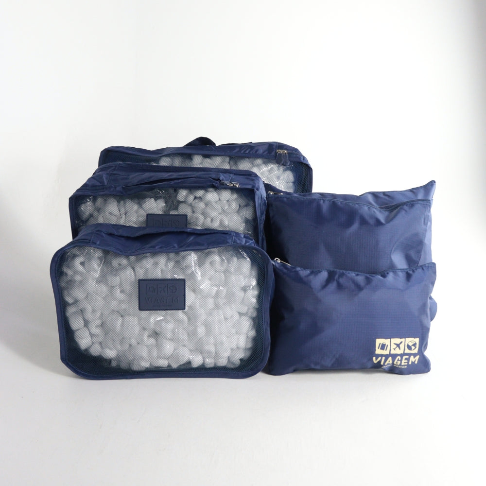 Kit Organizador De Malas Nécessaire  6 Peças Azul escuro