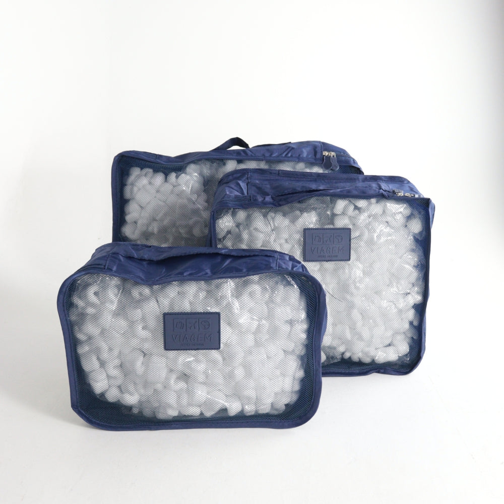 Kit Organizador De Malas Nécessaire  6 Peças Azul escuro