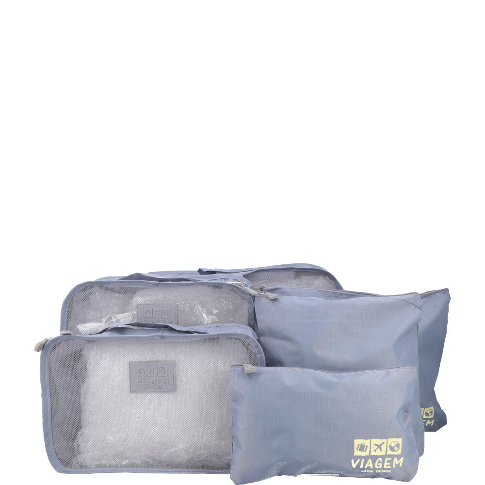Kit Organizador de Mala com 6 peças Cinza