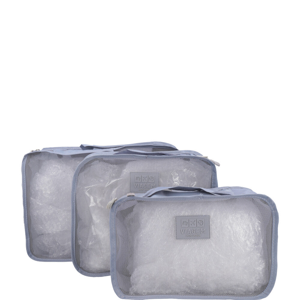 Kit Organizador de Mala com 6 peças Cinza