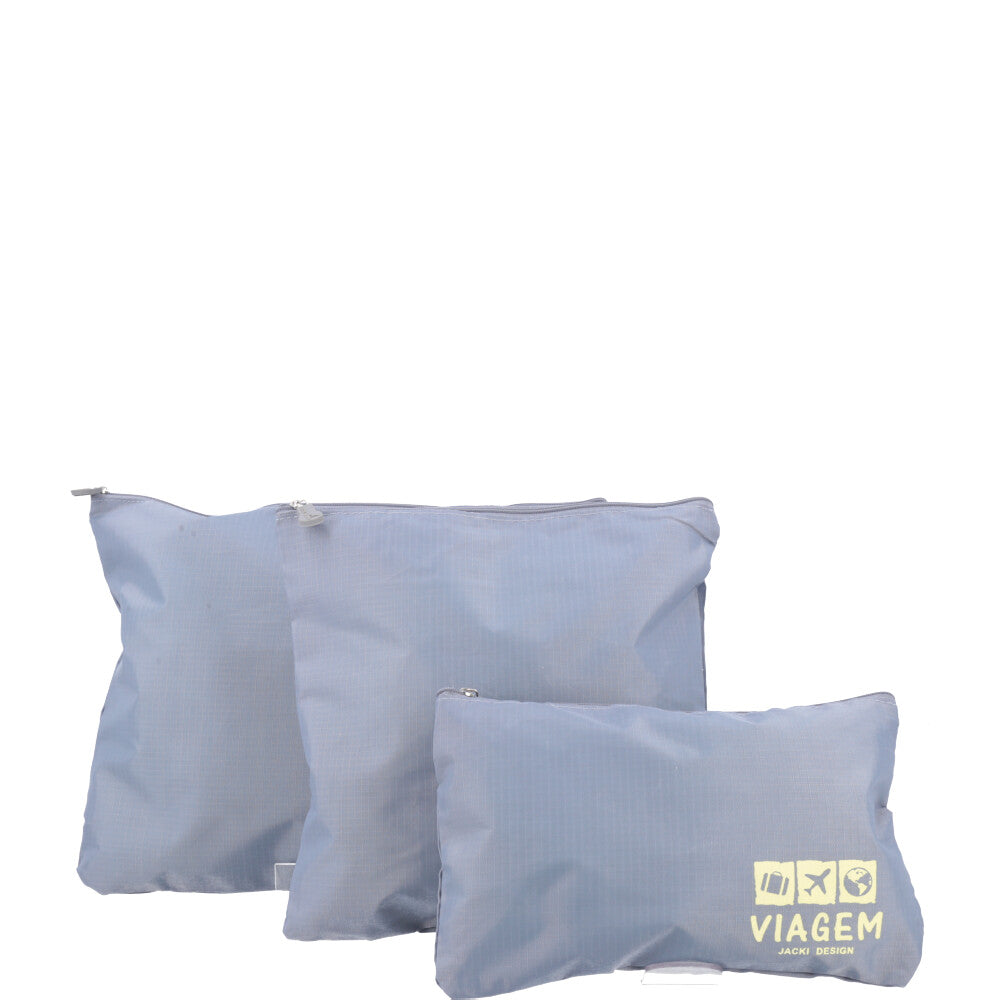 Kit Organizador de Mala com 6 peças Cinza