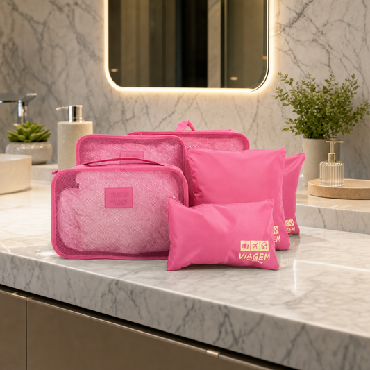 Kit Organizador de Mala com 6 peças Pink
