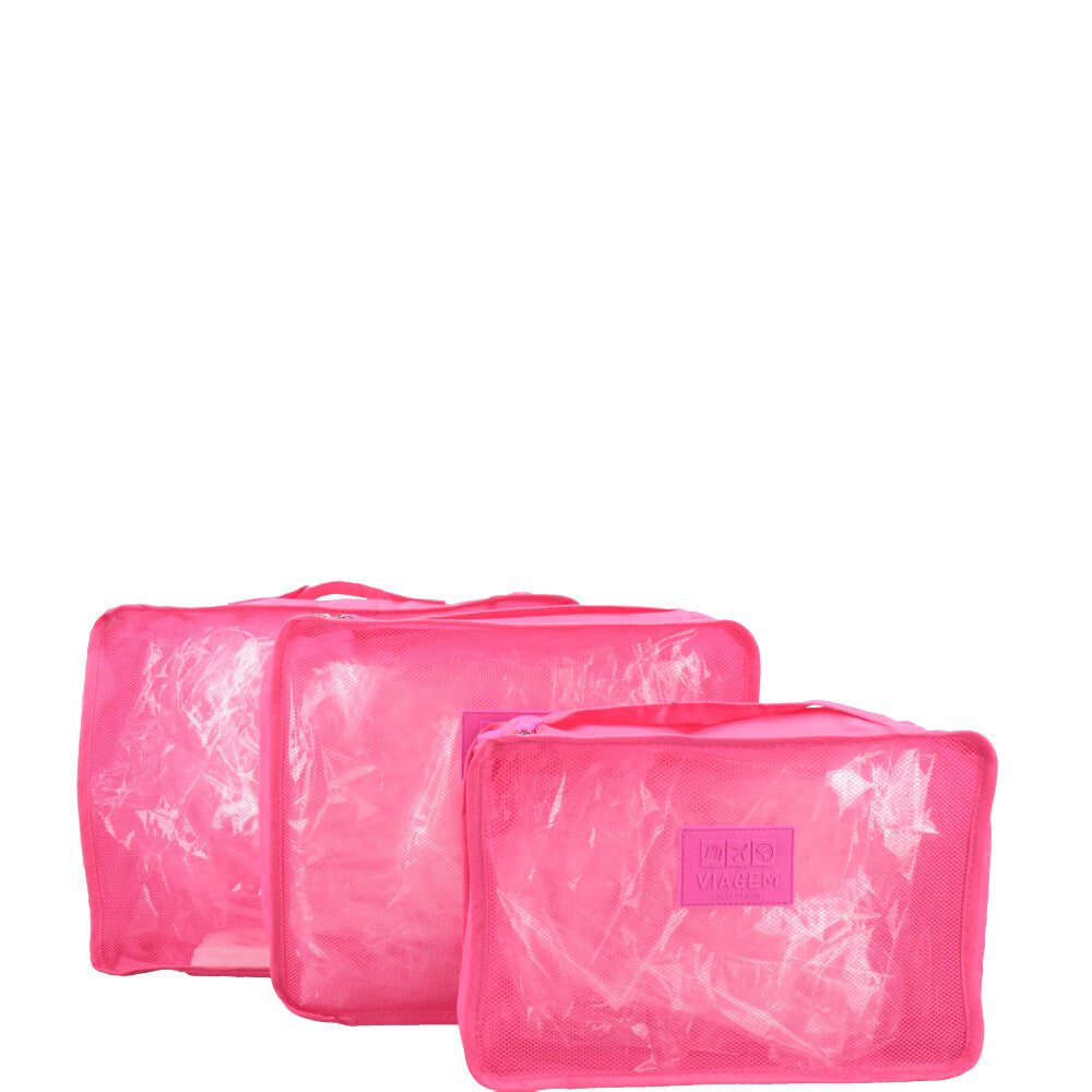 Kit Organizador De Malas Nécessaire  6 Peças Pink
