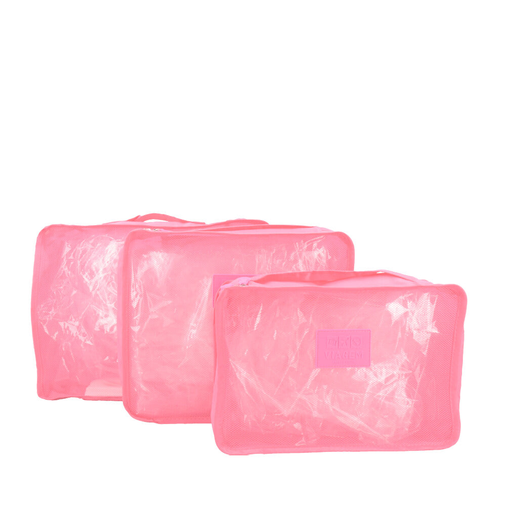 Kit Organizador de Mala com 6 peças Rosa