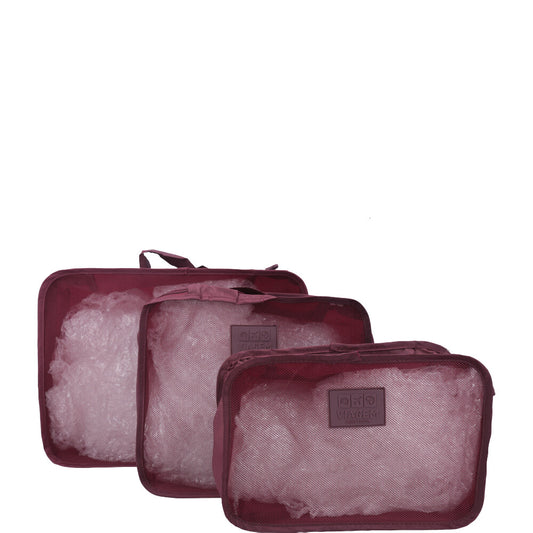 Kit Organizador De Malas Nécessaire  6 Peças Vinho