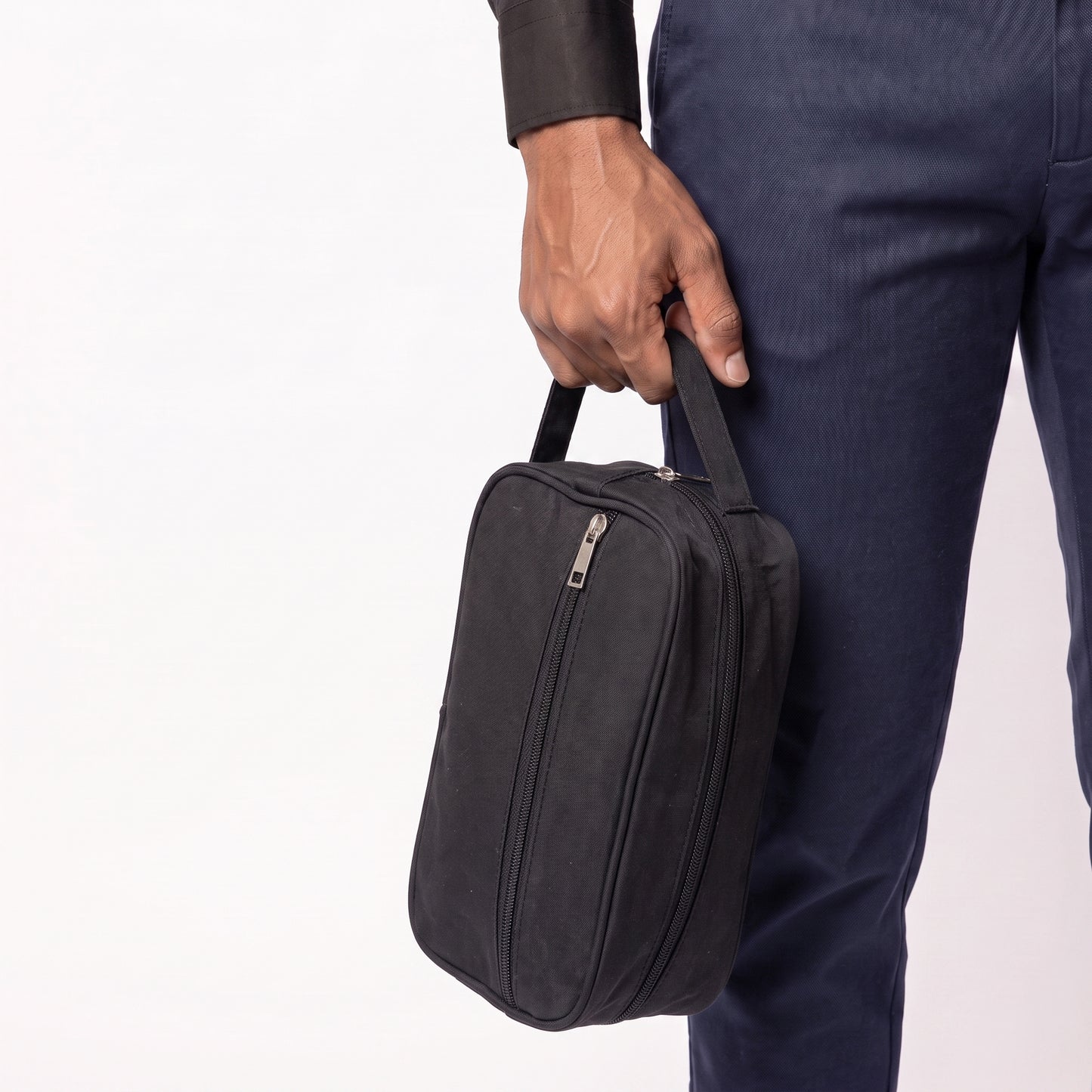 Nécessaire Masculina em Tecido com Alça  Preto