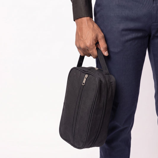 Nécessaire Masculina em Tecido com Alça  Preto
