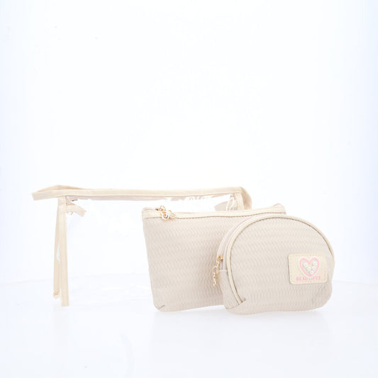 Kit de Nécessaire com 3 Peças Marfim