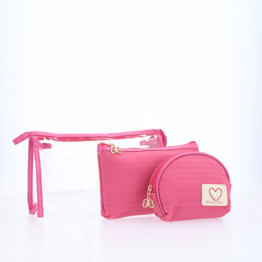 Kit de Nécessaire com 3 Peças Pink