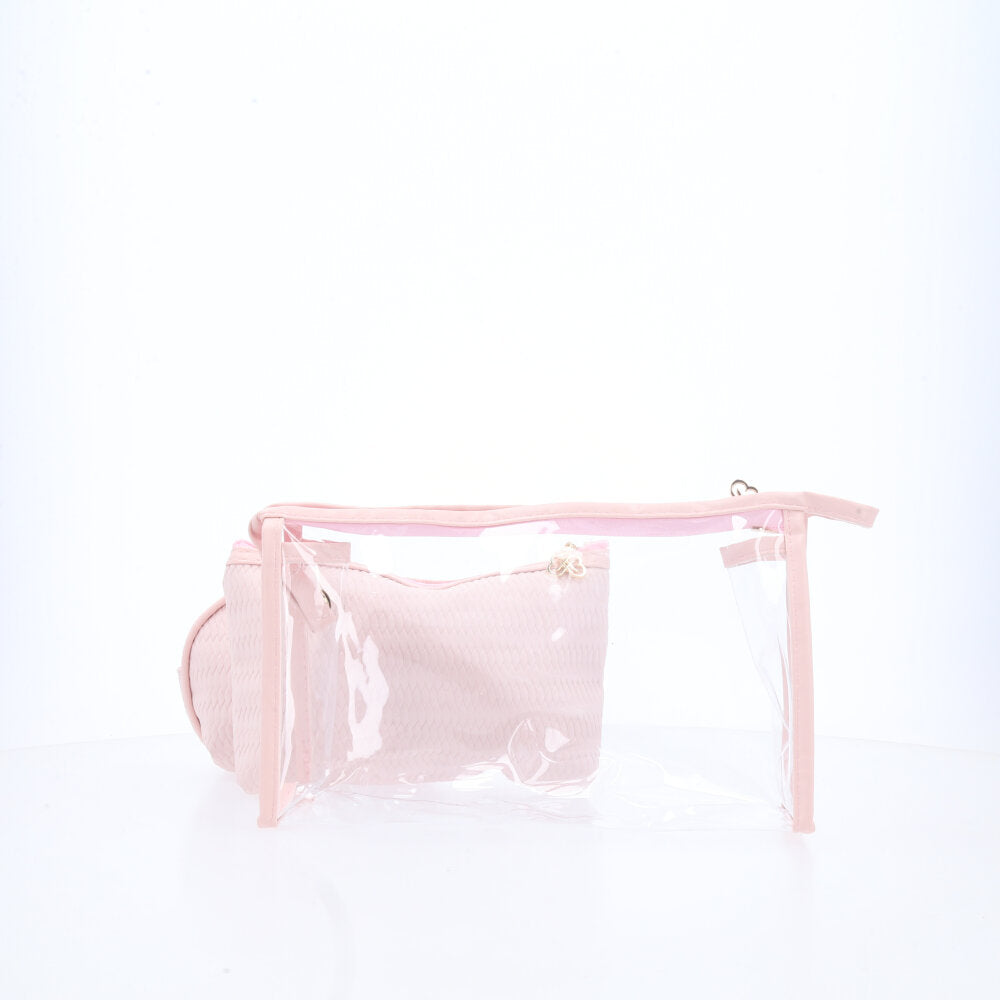 Kit de Nécessaire com 3 Peças Rosa