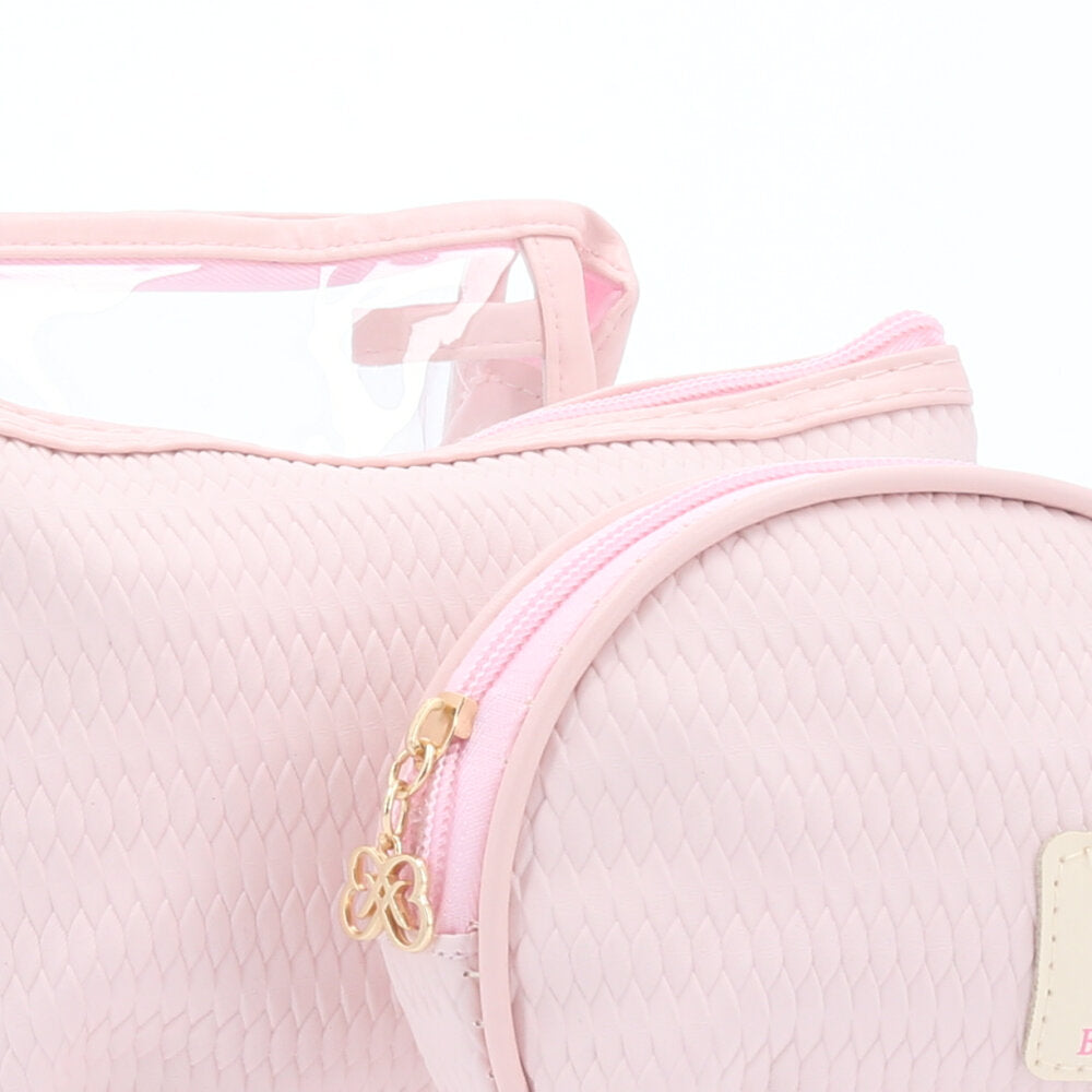 Kit de Nécessaire com 3 Peças Rosa