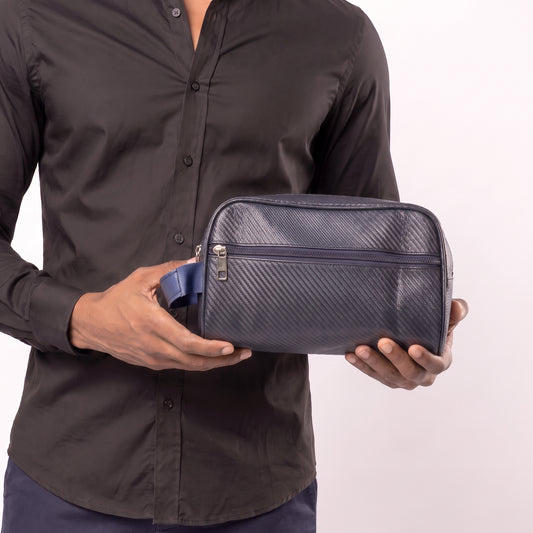 Nécessaire Masculina com Bolso Frontal Azul