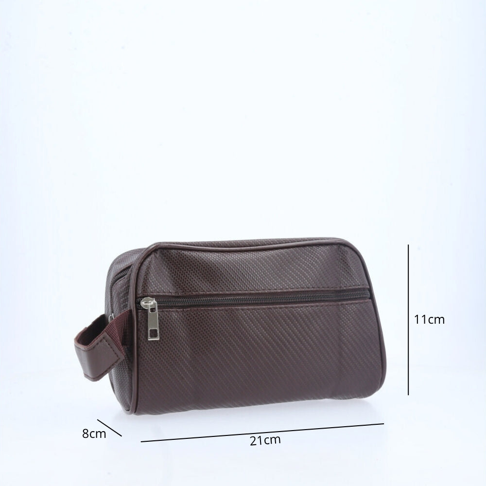 Nécessaire Masculina com Bolso Frontal Marrom