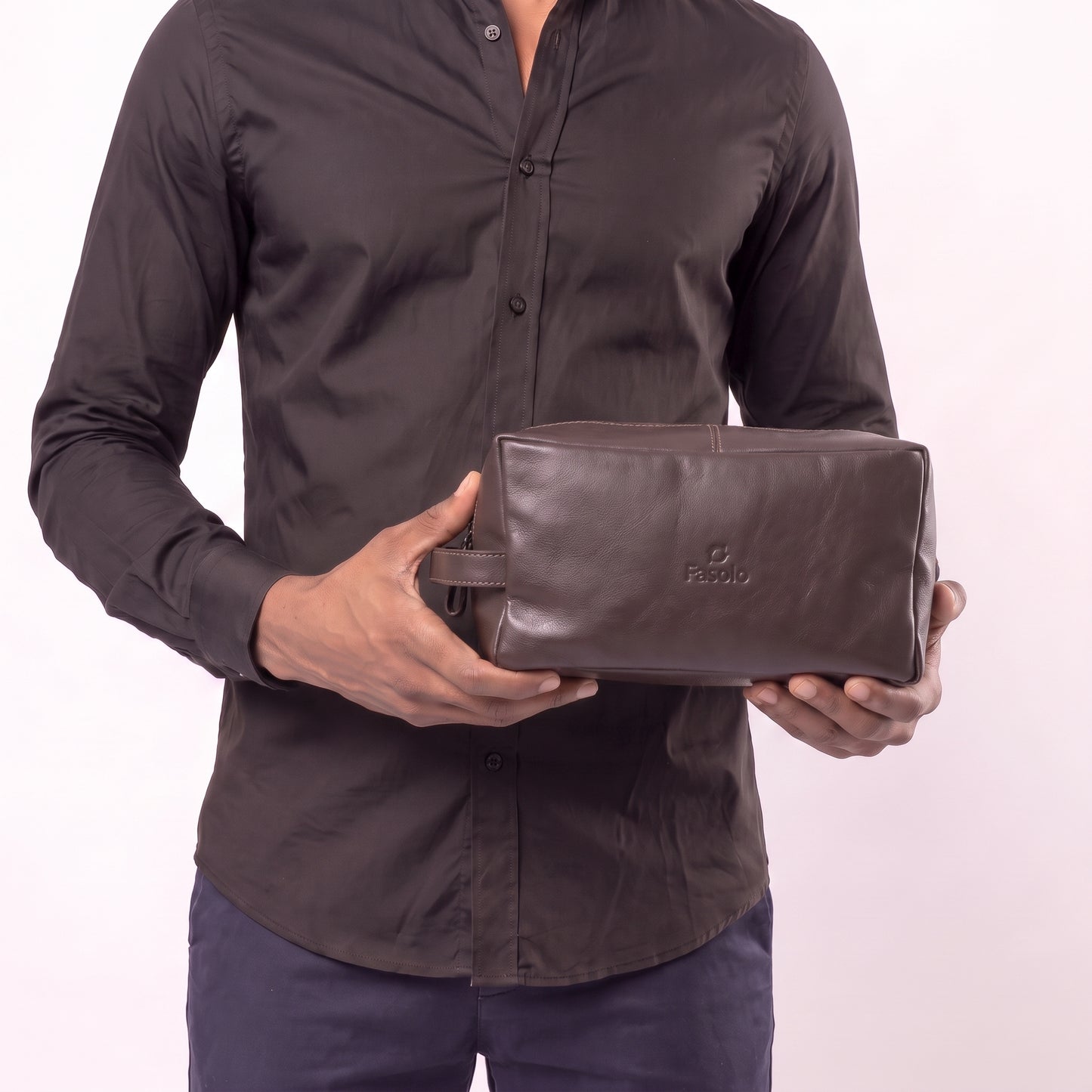 Nécessaire Masculina em Couro Legítimo Marrom
