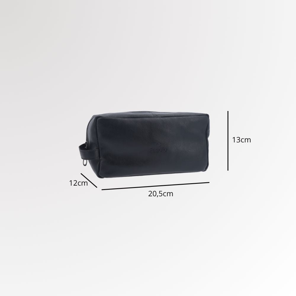 Nécessaire Masculina em Couro Legítimo Preto