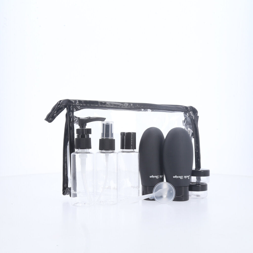Kit de Nécessaire para Viagem com 7 Peças Preto