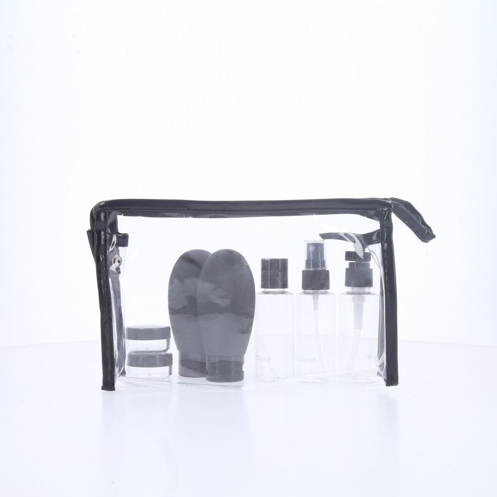 Kit de Nécessaire para Viagem com 7 Peças Preto