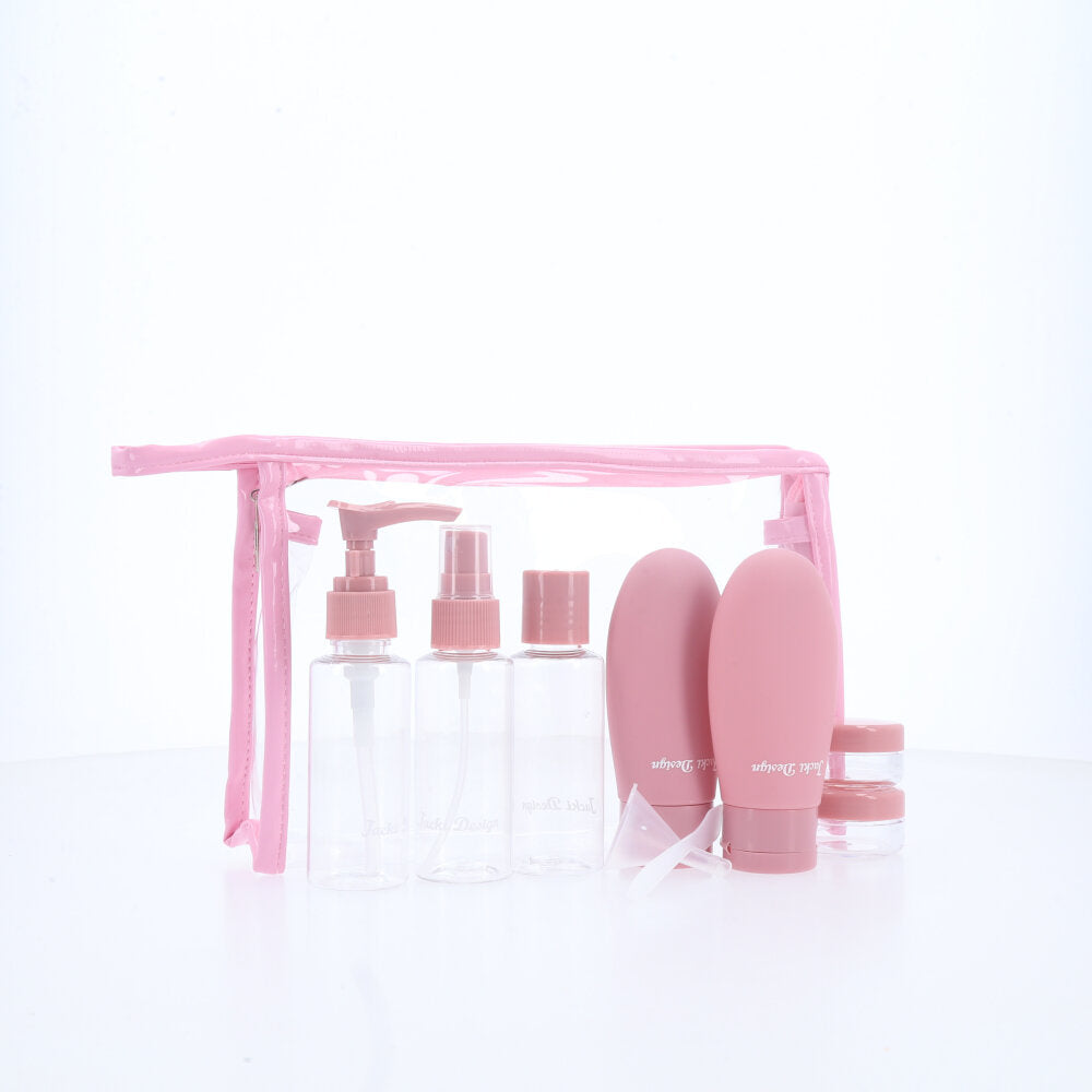 Kit de Nécessaire para Viagem com 7 Peças Rosa