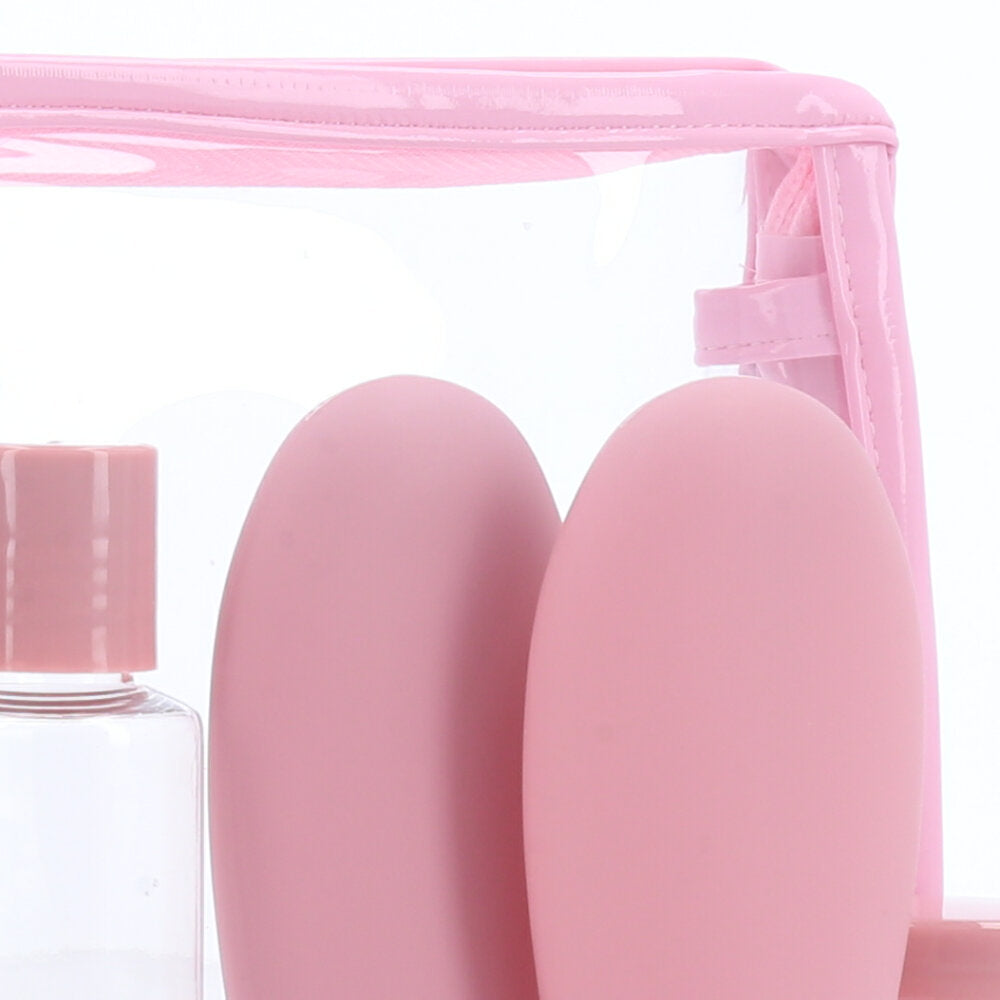 Kit de Nécessaire para Viagem com 7 Peças Rosa