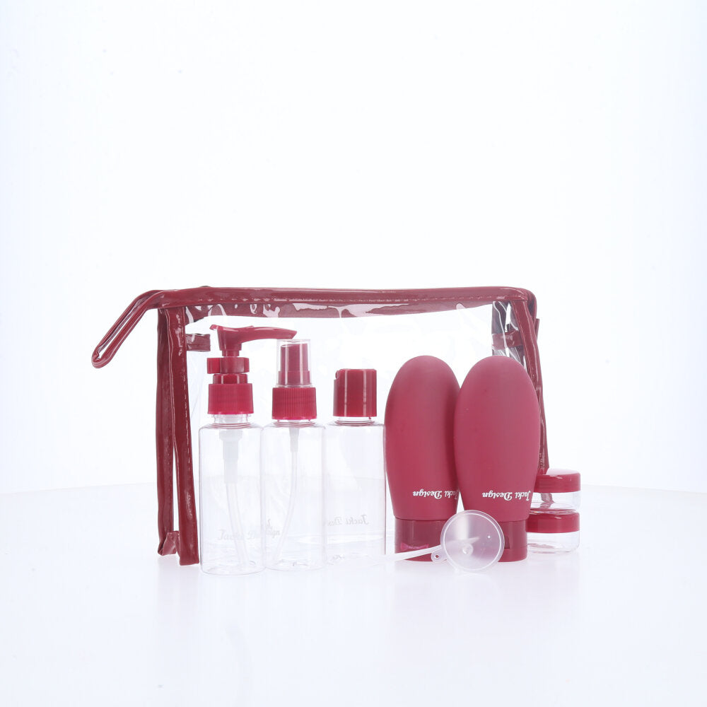 Kit de Nécessaire para Viagem com 7 Peças Vinho