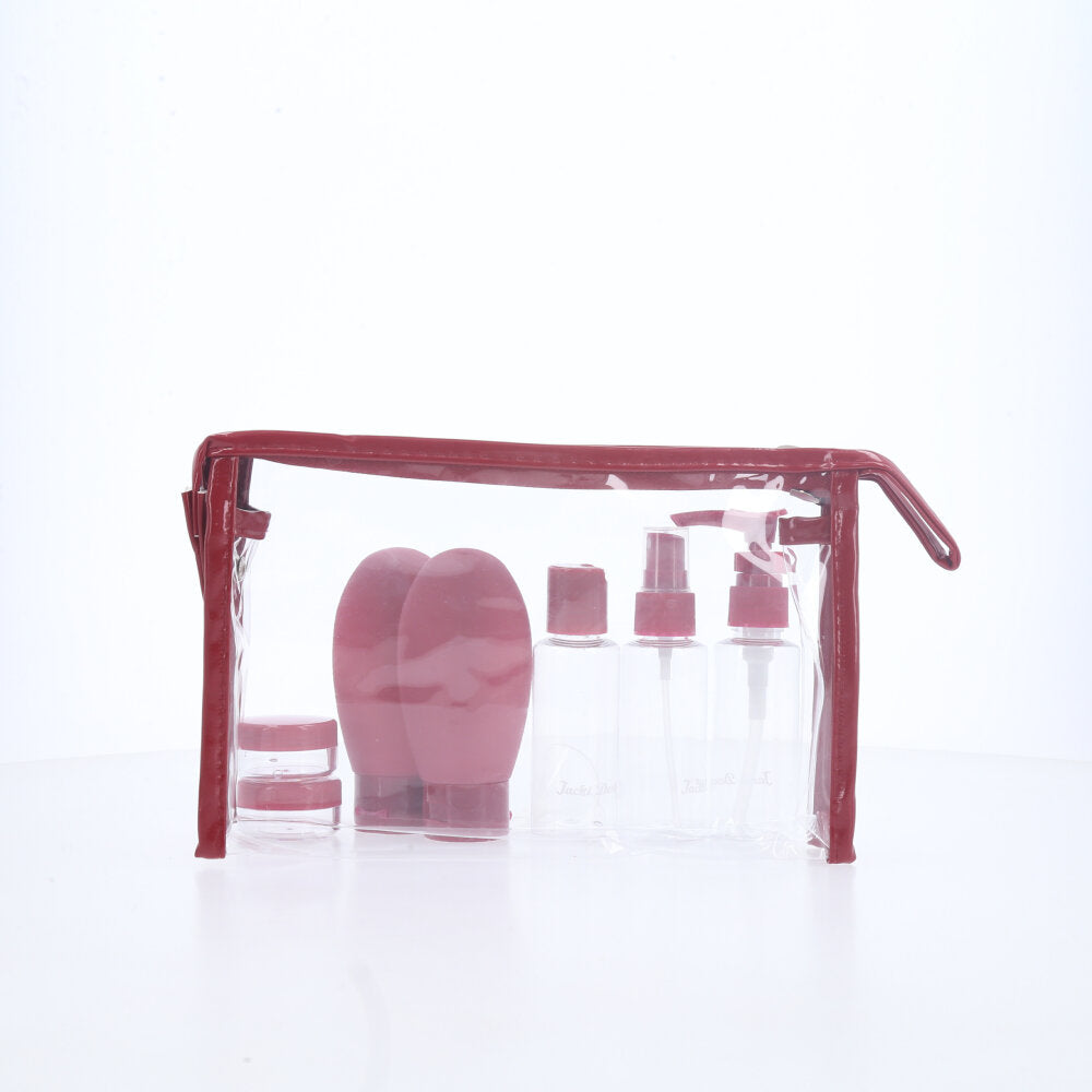 Kit de Nécessaire para Viagem com 7 Peças Vinho